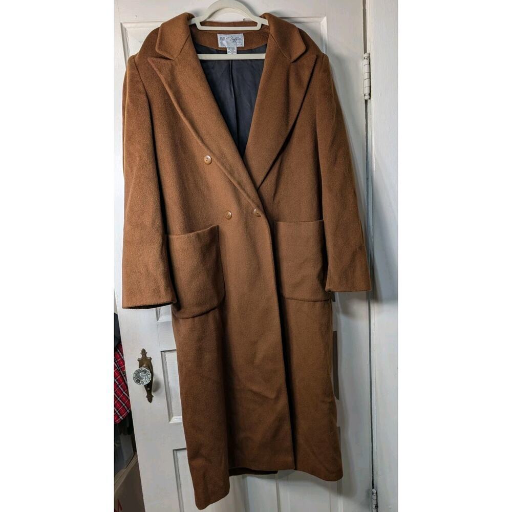 Vintage‎ Paul Et Duffier Long Wool Coat Double Breasted Women's 12 USA(C)